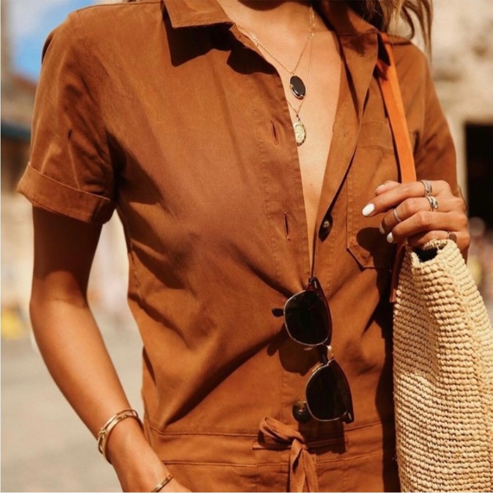 Sezane Bennie Jumpsuit in Coffee Brown size 36/4